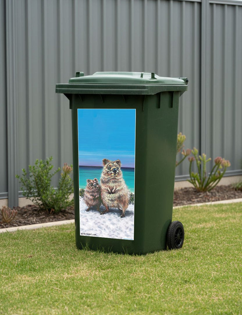 Quokka Love – Bin Sticker - Stunned Emu Designs by Wendy Binks