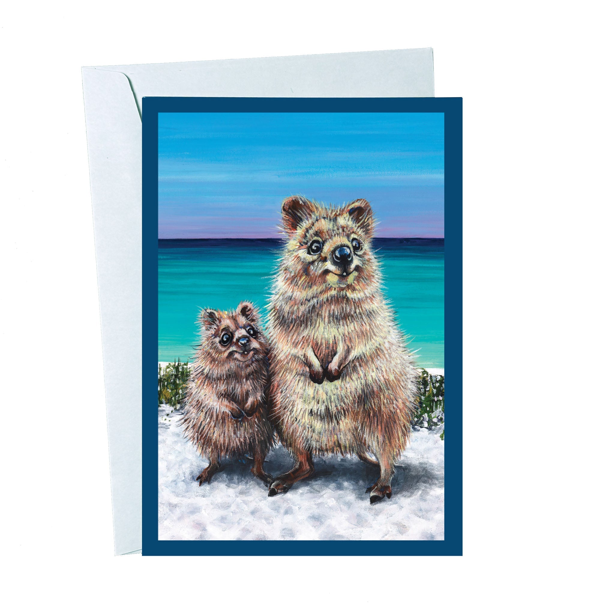 Quokka Love – Greeting Card - Stunned Emu Designs by Wendy Binks