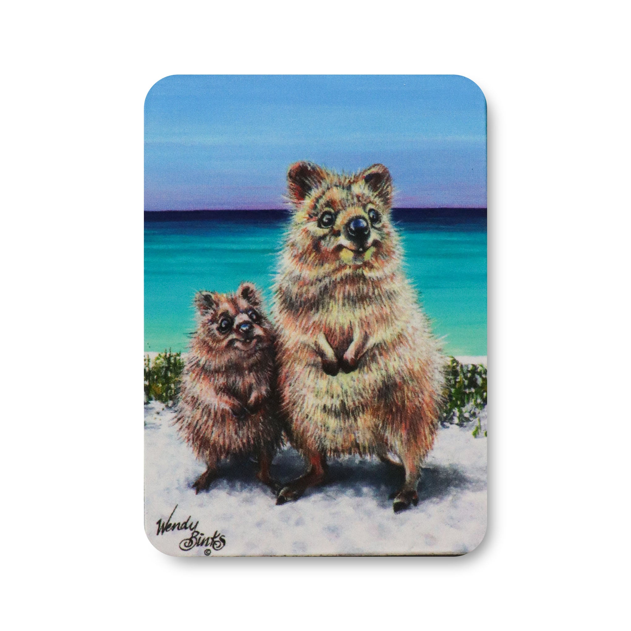 Quokka Love – Magnet - Stunned Emu Designs by Wendy Binks