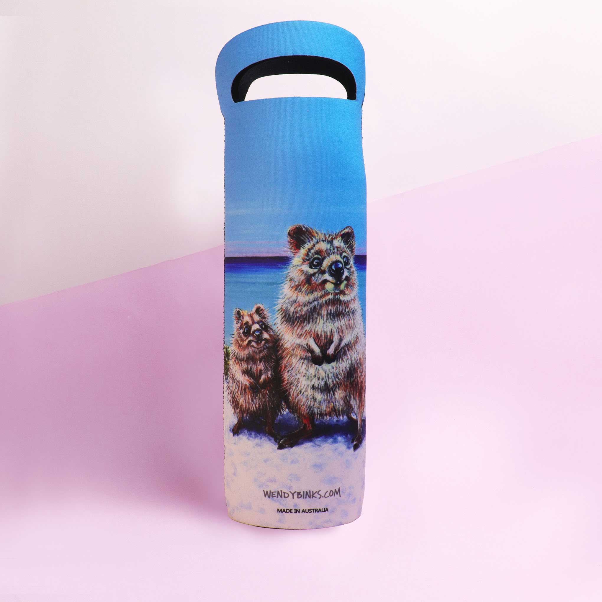 Quokka Love – Wine Cooler - Stunned Emu Designs by Wendy Binks