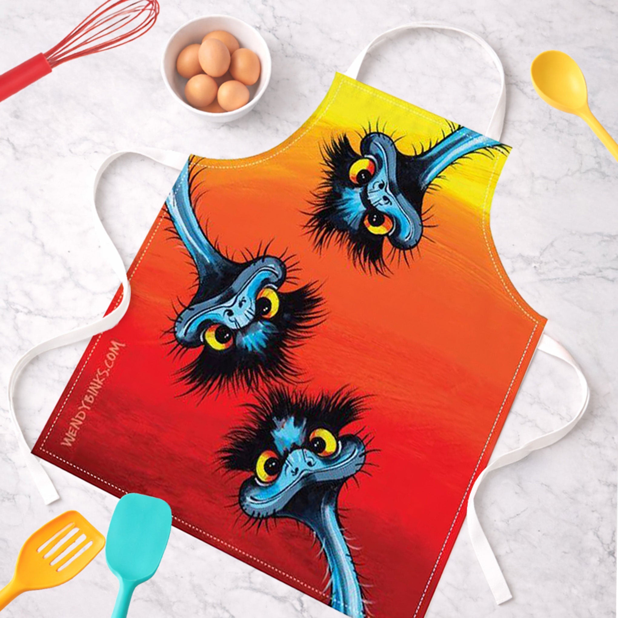 R U Awake? – Apron - Stunned Emu Designs by Wendy Binks