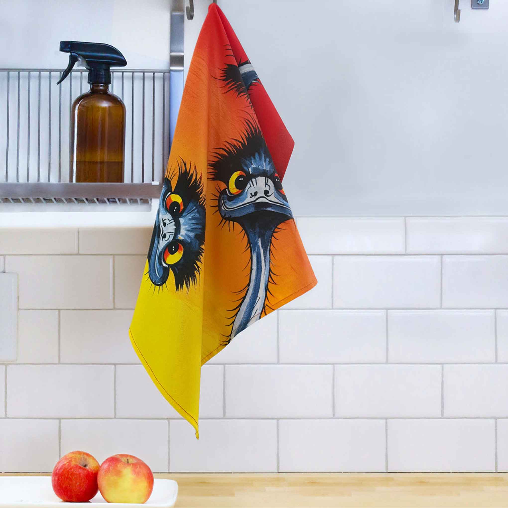R U Awake? – Tea Towel - Stunned Emu Designs by Wendy Binks