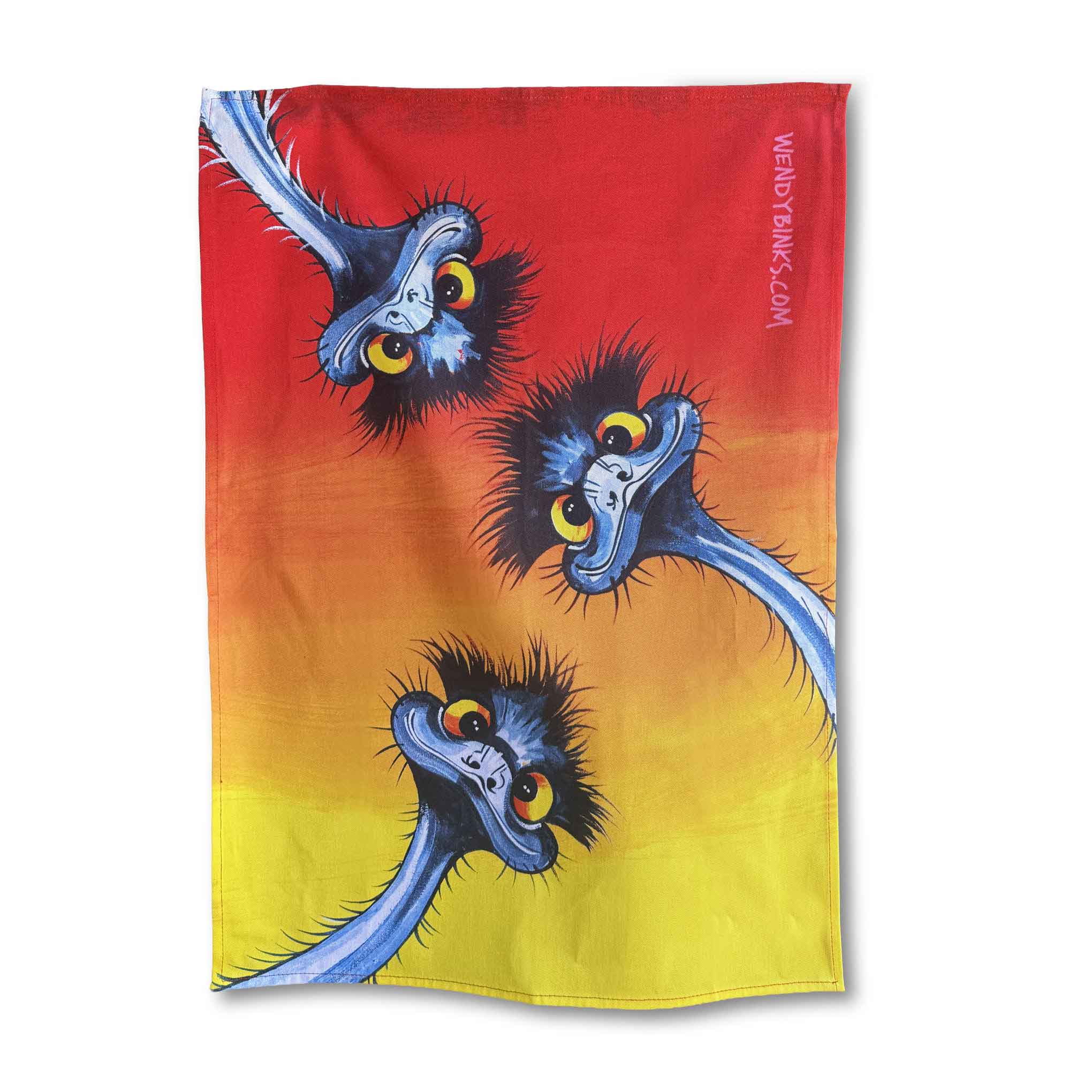 R U Awake? – Tea Towel - Stunned Emu Designs by Wendy Binks
