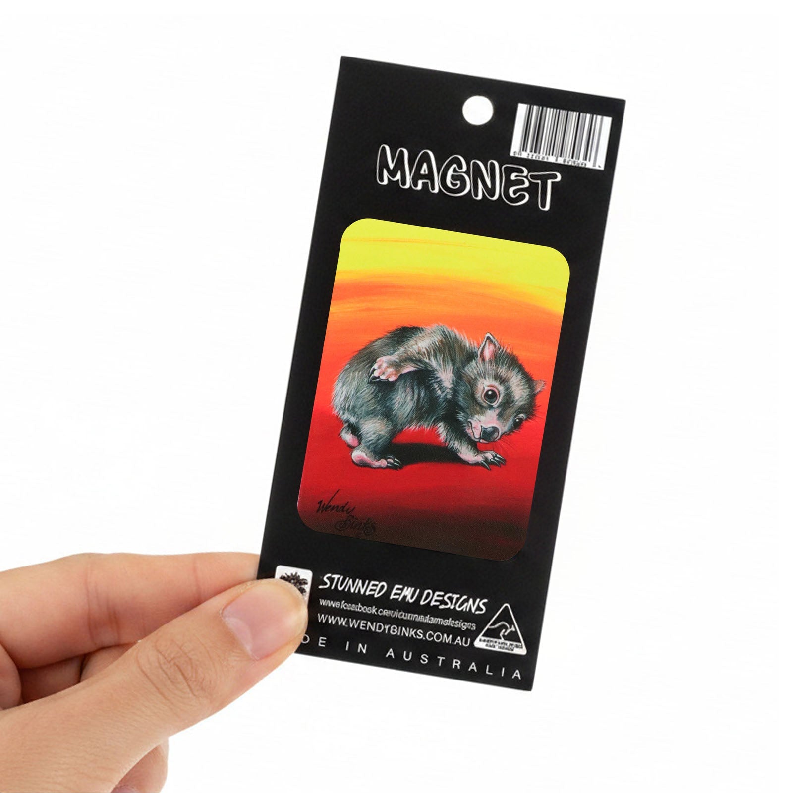 Scratch – Small Magnet - Stunned Emu Designs by Wendy Binks