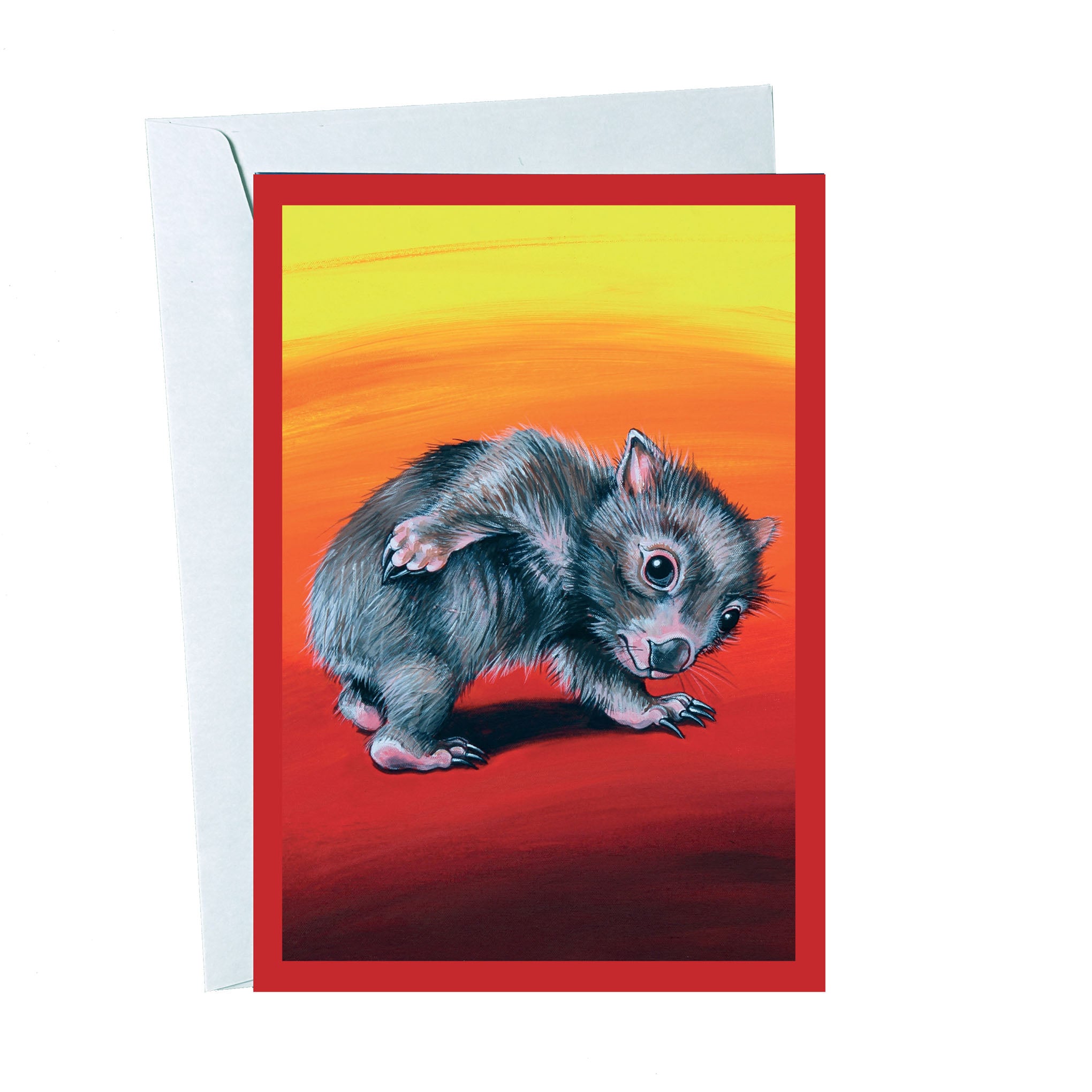Scratch Wombat – Greeting Card - Stunned Emu Designs by Wendy Binks