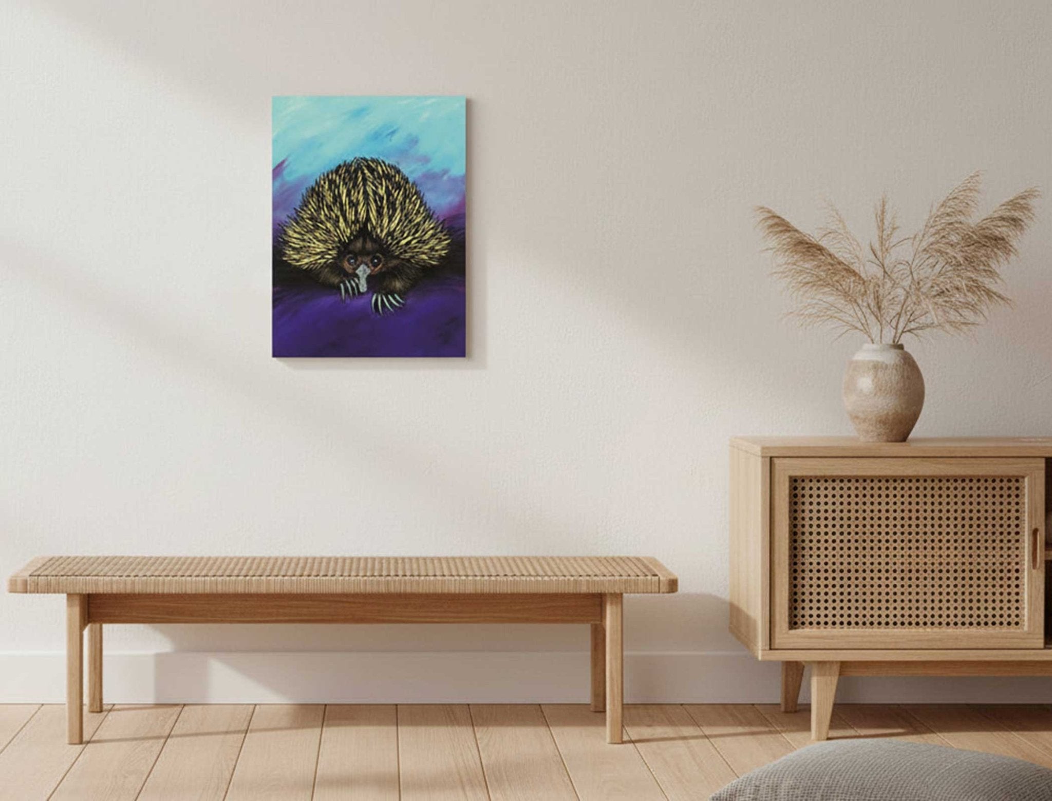 Shuffle the Echidna – Canvas Print - Stunned Emu Designs by Wendy Binks