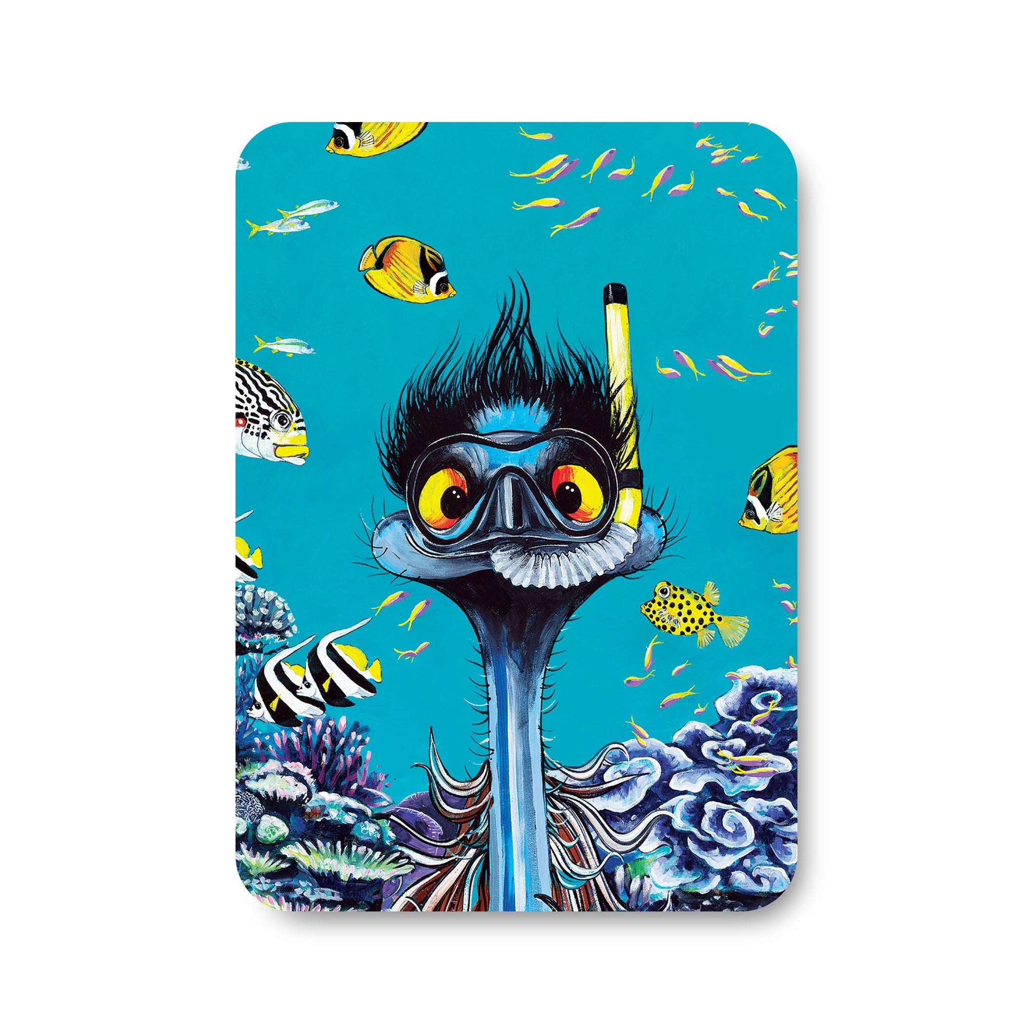 Snorkelling Emu – Magnet - Stunned Emu Designs by Wendy Binks