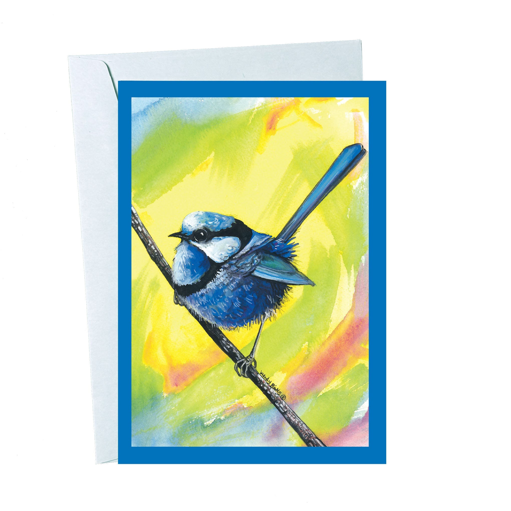 Splendid Wren – Greeting Card - Stunned Emu Designs by Wendy Binks