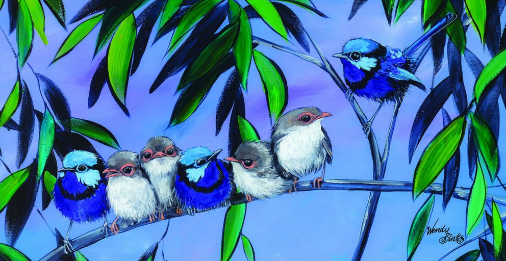 Splendid Wrens – Canvas Print - Stunned Emu Designs by Wendy Binks