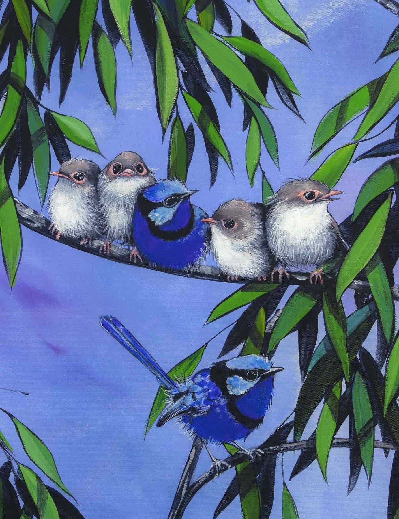 Splendid Wrens – Canvas Print - Stunned Emu Designs by Wendy Binks