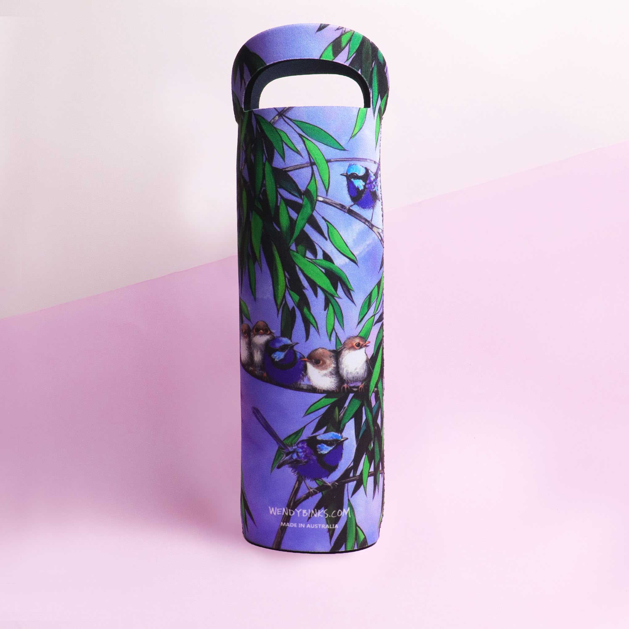 Splendid Wrens – Wine Cooler - Stunned Emu Designs by Wendy Binks