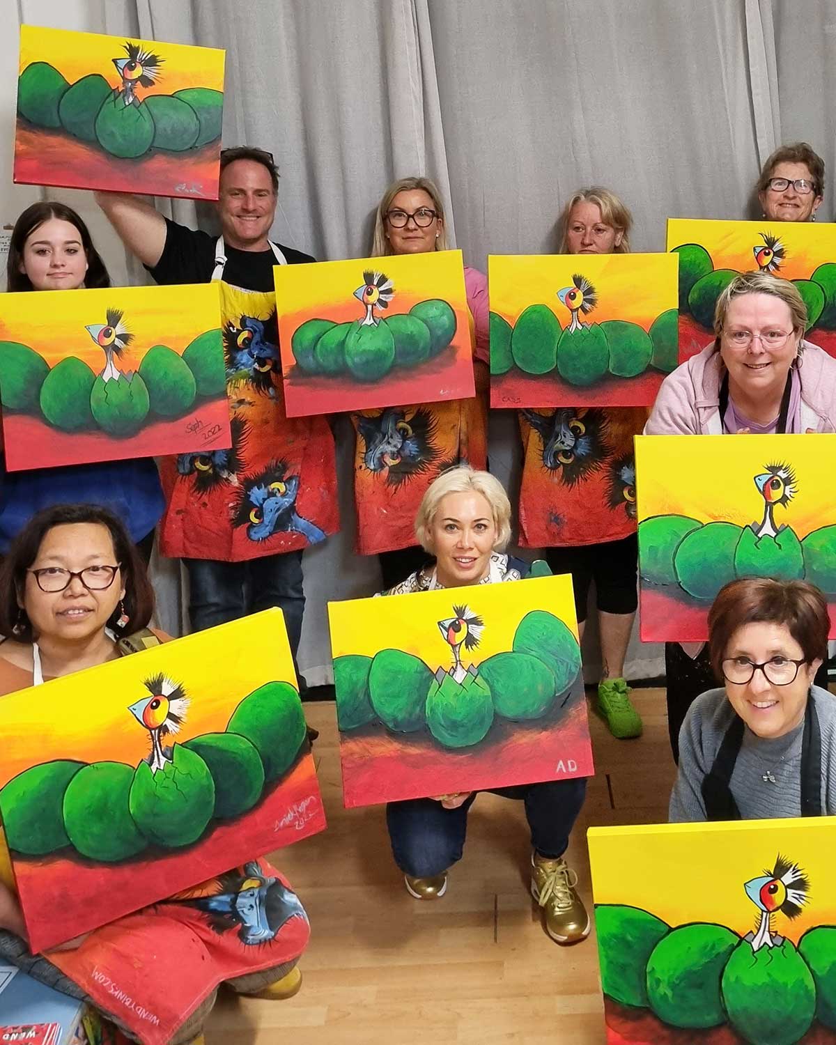 Stripey Hatching painting workshop – Wed 12 Aug - Stunned Emu Designs by Wendy Binks