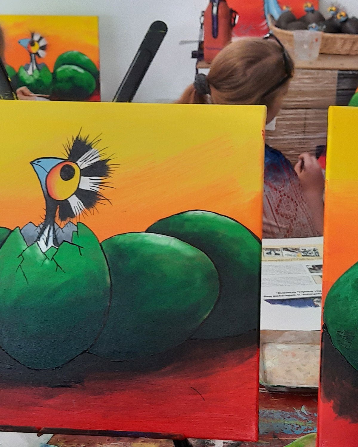 Stripey Hatching painting workshop – Wed 12 Aug - Stunned Emu Designs by Wendy Binks