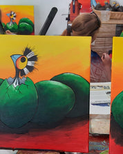 Stripey Hatching painting workshop – Wed 12 Aug - Stunned Emu Designs by Wendy Binks