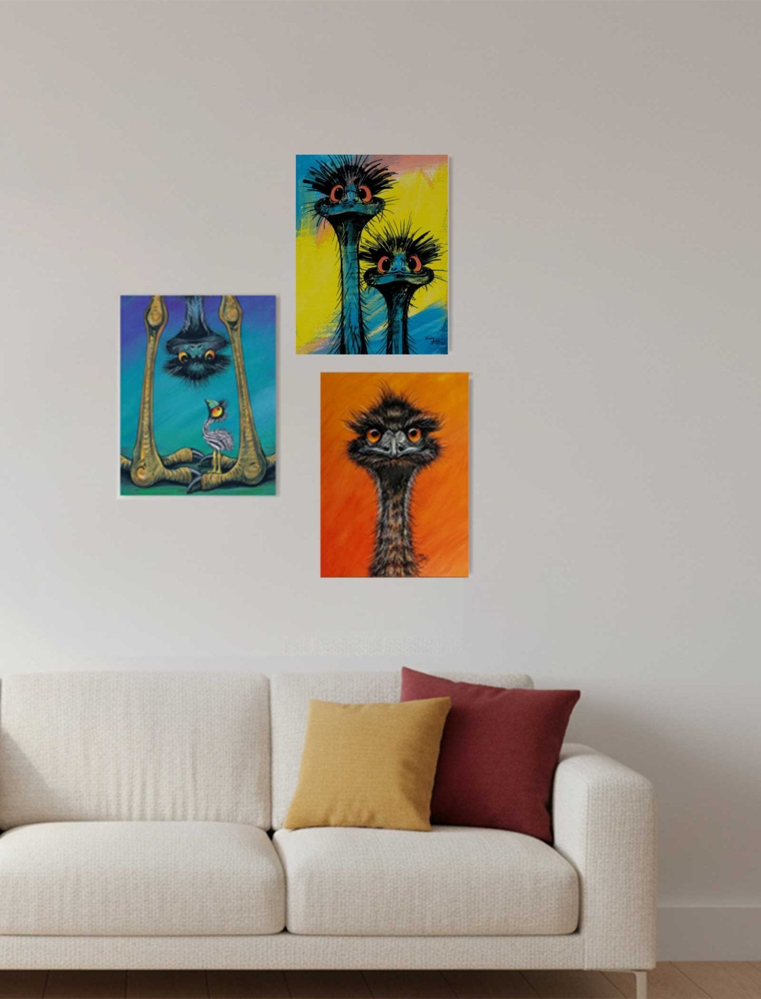 Stunned Emus – Canvas Print - Stunned Emu Designs by Wendy Binks