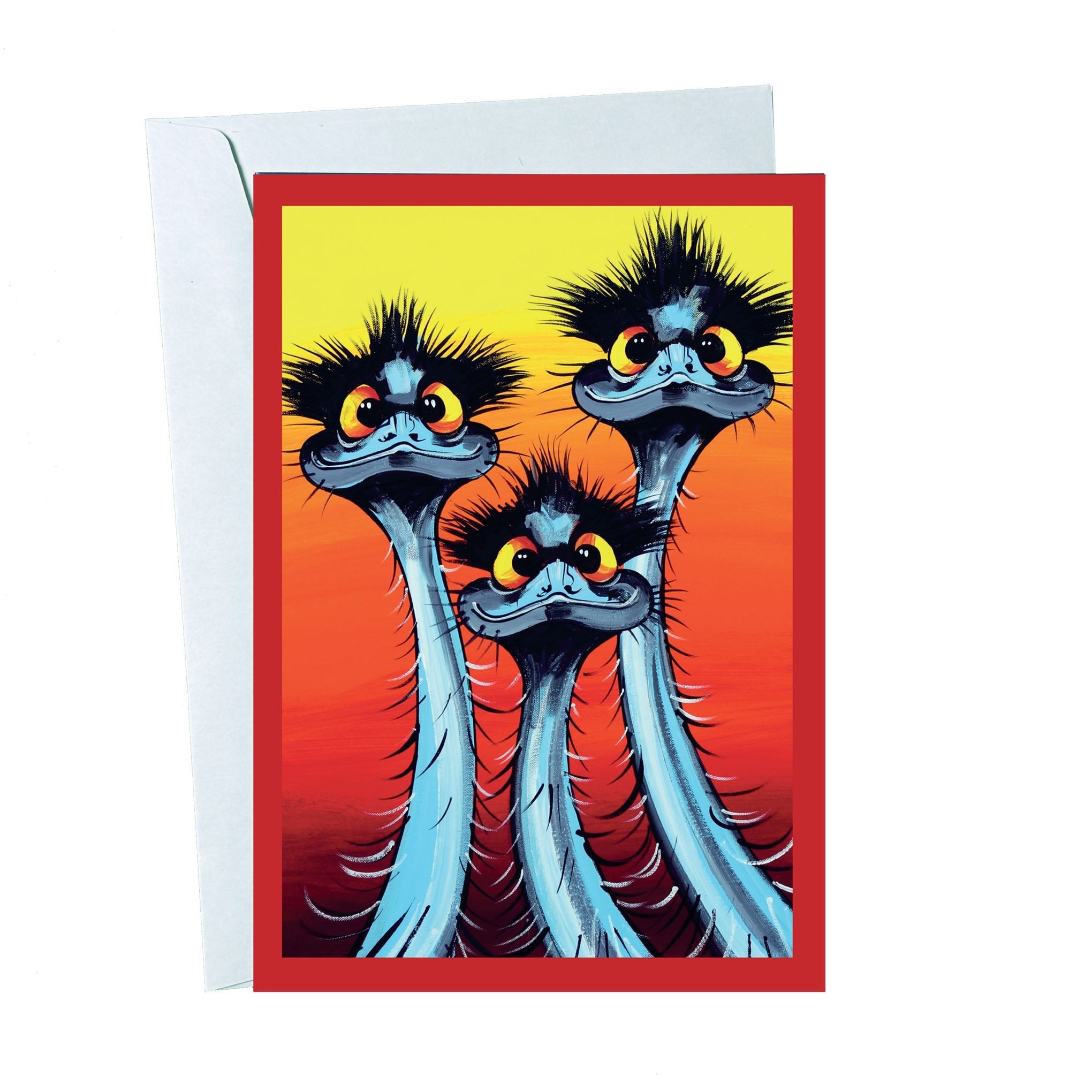 We Didn't Do It! – Greeting Card - Stunned Emu Designs by Wendy Binks