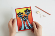 We Didn't Do It! – Greeting Card - Stunned Emu Designs by Wendy Binks