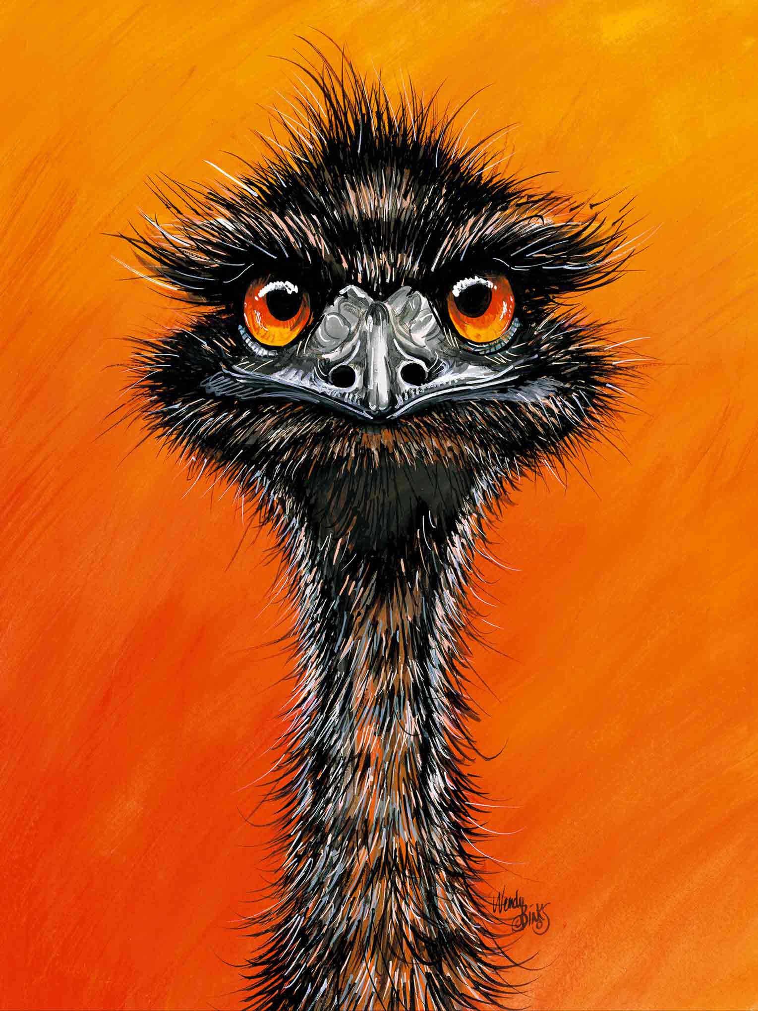 Emu with Attitude – Canvas Print