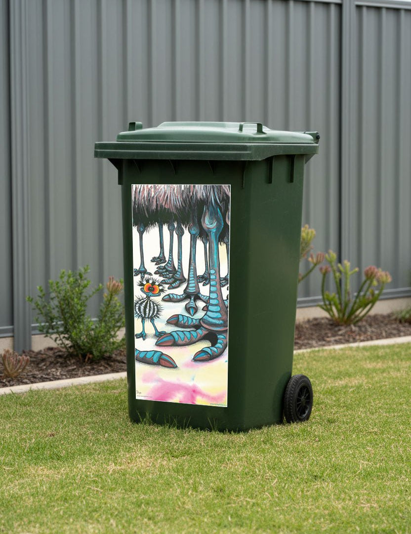Wheres Stripey? – Bin Sticker - Stunned Emu Designs by Wendy Binks