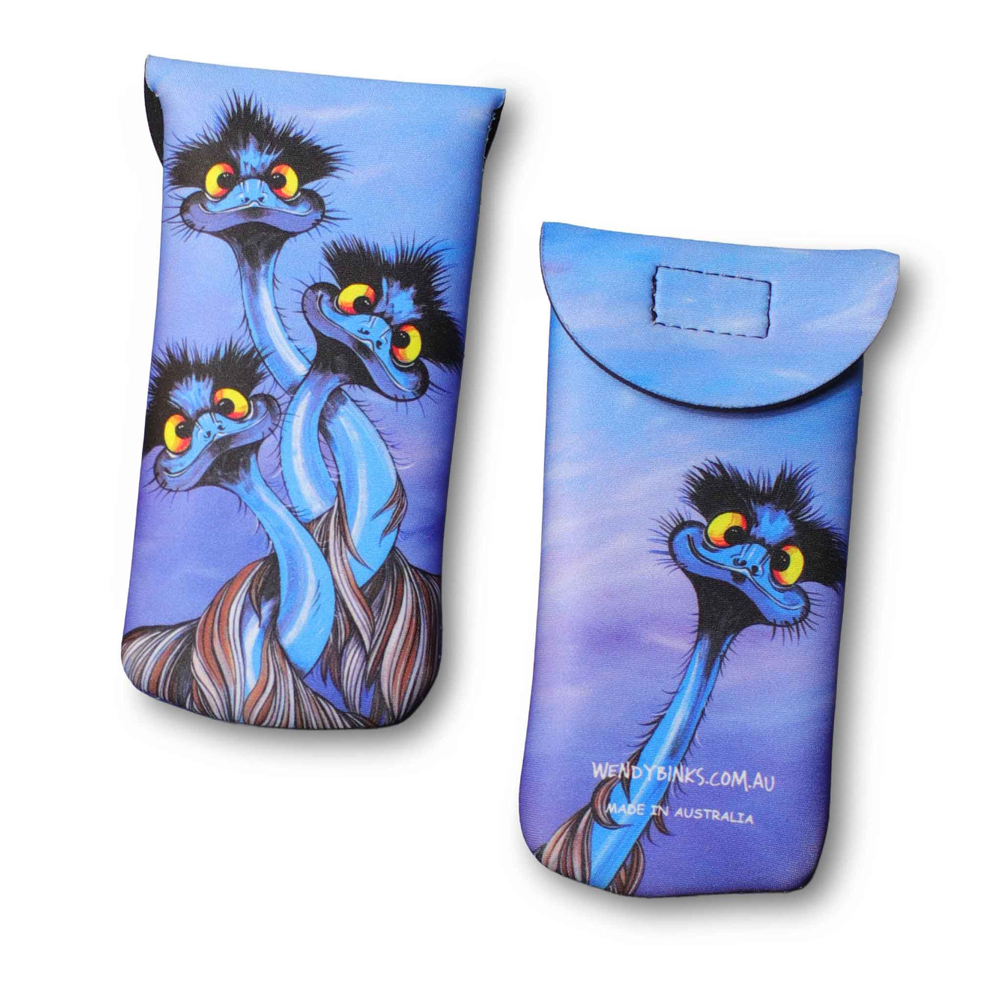 Which Way – Sunglasses Case - Stunned Emu Designs by Wendy Binks