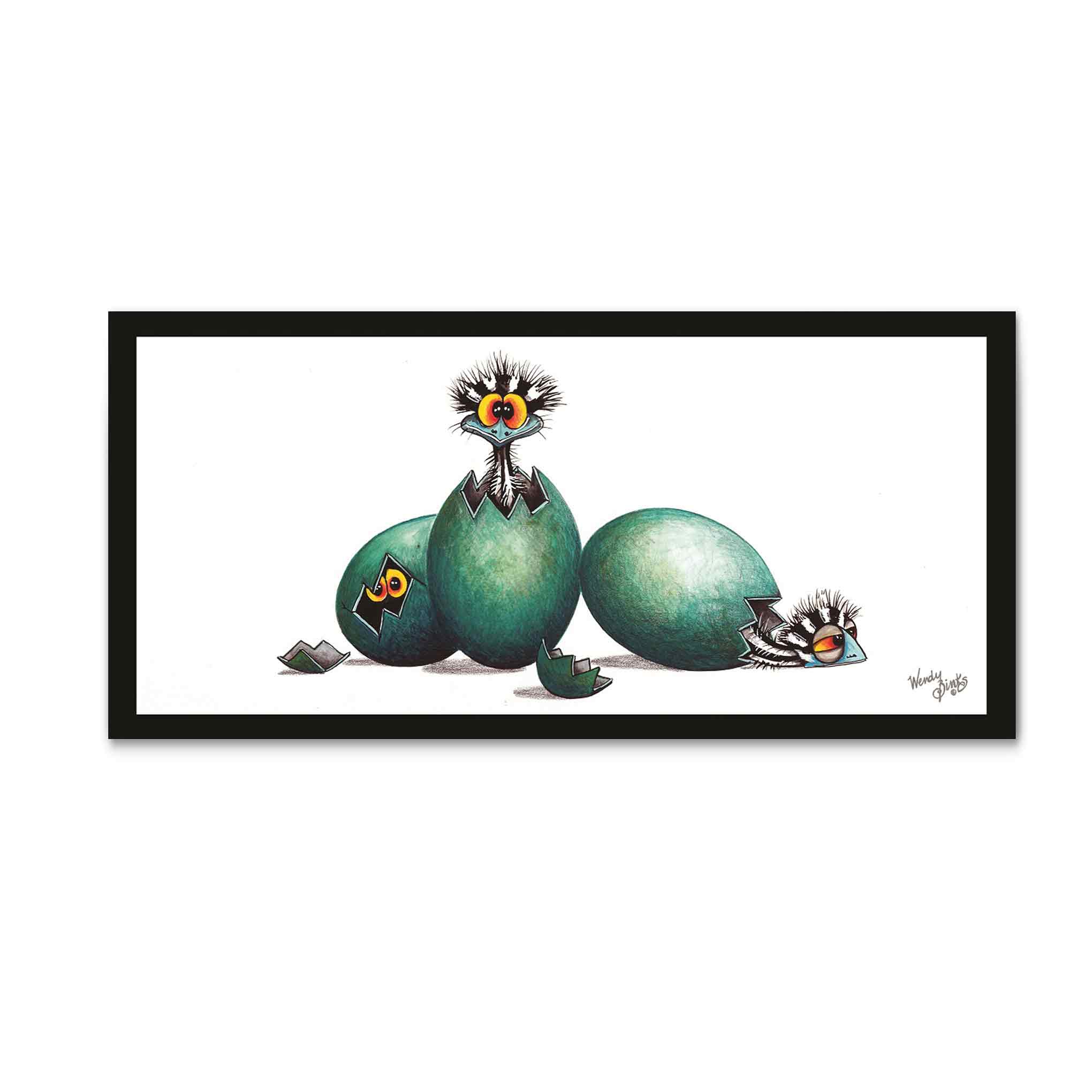 Who Turned on the Lights? – Postcard - Stunned Emu Designs by Wendy Binks